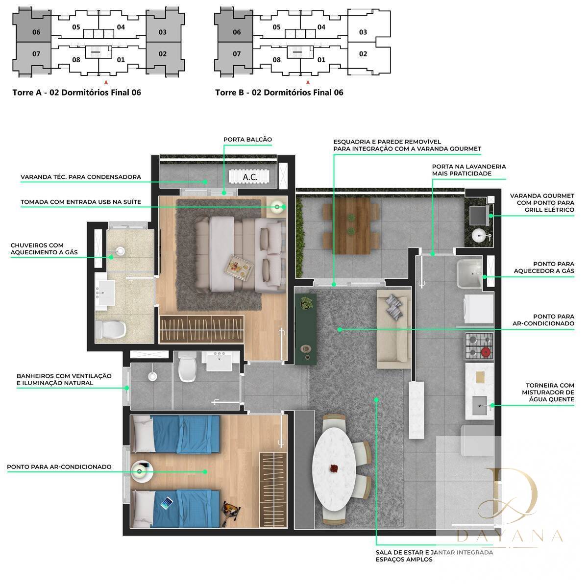 Apartamento, 2 quartos, 60 m² - Foto 3